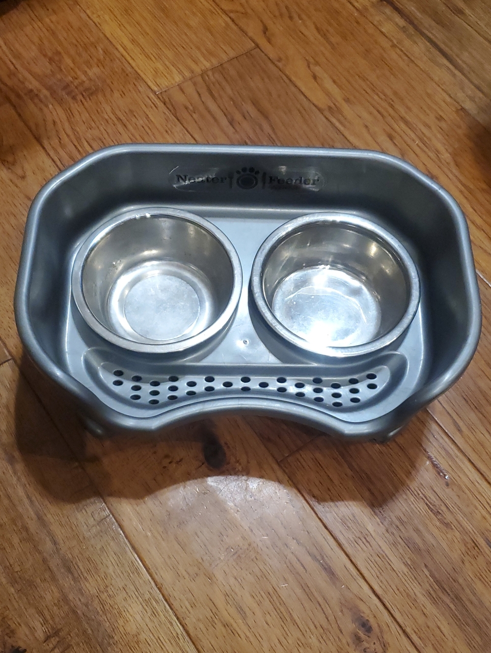 Pet Bowl (Double) Stainless Steel Neater Feeder Brand